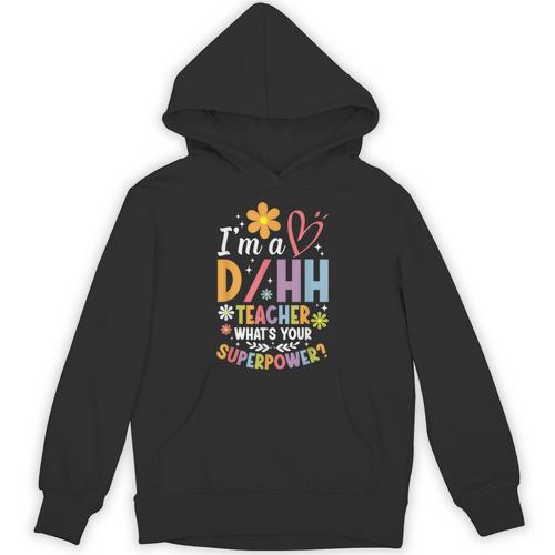 Special Education ASL Teacher Superpower DHH Teacher Unisex Hoodie - teacherstshirts.com UK
