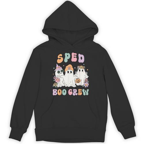 SPED Boo Crew Halloween Floral Ghost Special Ed SPED Teacher For Men Women Kids Unisex Hoodie - teacherstshirts.com DE