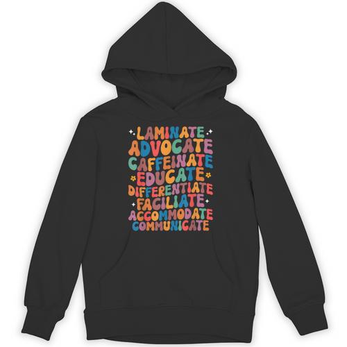 Sped Caffeinate Advocate Laminate Educate Teacher Men Women Kids Unisex Hoodie - teacherstshirts.com CA