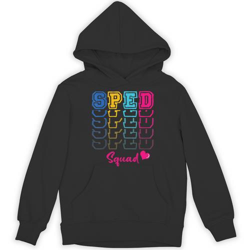 SPED Squad Proud Special Education Para Teacher Colorful Unisex Hoodie - teacherstshirts.com UK