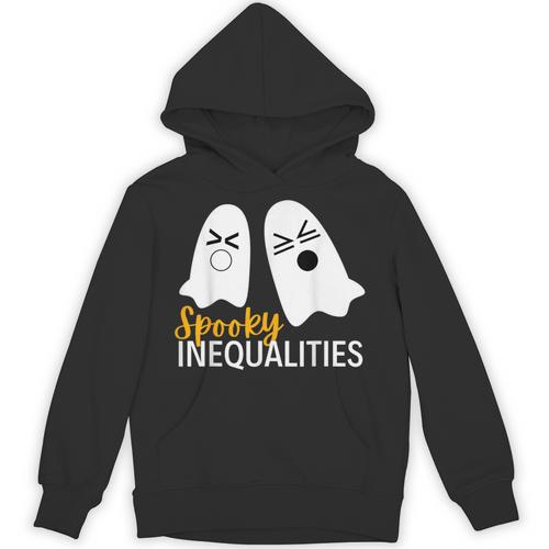 Spooky Ghost Inequalities Halloween Math Teacher Unisex Hoodie - teacherstshirts.com