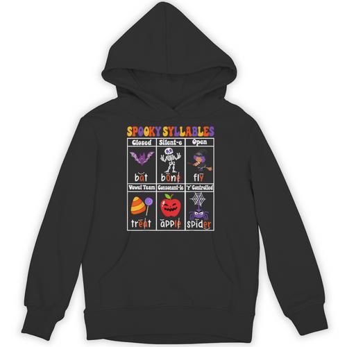 Spooky Syllables Teacher Halloween Educational Kids Unisex Hoodie - teacherstshirts.com AU