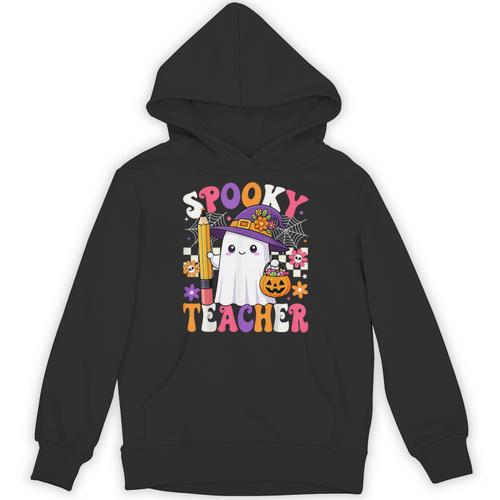 Spooky Teacher Ghost Pencil Teach Halloween Teacher Unisex Hoodie - teacherstshirts.com AU