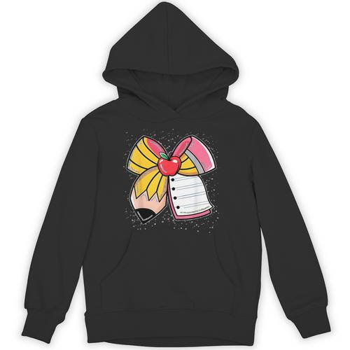 Student Teacher Coquette Bow Pencil Back To School First Day Unisex Hoodie - teacherstshirts.com AU
