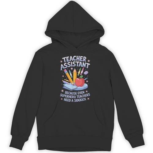 Superhero Sidekick Teaching Teach School Teacher Assistant Unisex Hoodie - teacherstshirts.com UK