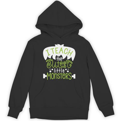 I Teach The Cutest Little Monsters Halloween Teacher Spooky Unisex Hoodie - teacherstshirts.com DE