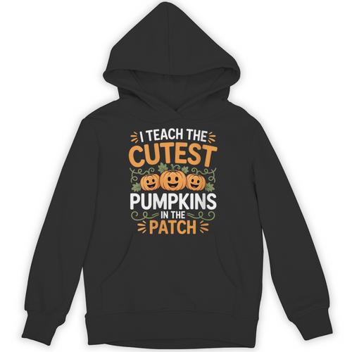 I Teach The Cutest Pumpkins In The Patch Halloween Teacher Unisex Hoodie - teacherstshirts.com
