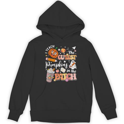 I Teach The Cutest Pumpkins In The Patch Halloween Teacher Unisex Hoodie - teacherstshirts.com AU