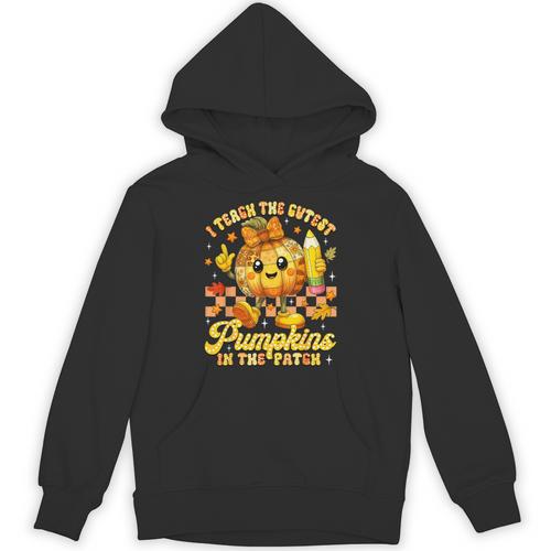 I Teach The Cutest Pumpkins In The Patch Teacher Halloween Unisex Hoodie - teacherstshirts.com DE