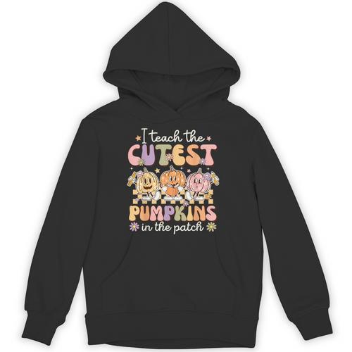 I Teach The Cutest Pumpkins In The Patch Teacher Retro Unisex Hoodie - teacherstshirts.com UK