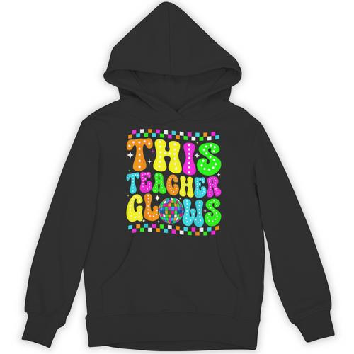 This Teacher 80s 90s Teachers's Day Glows Last Day Of School Unisex Hoodie - teacherstshirts.com DE