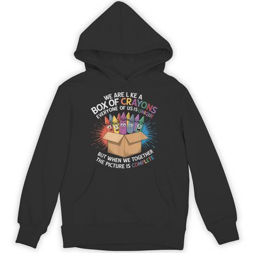 Teacher We Are Like a Box Of Crayons Unisex Hoodie - teacherstshirts.com AU