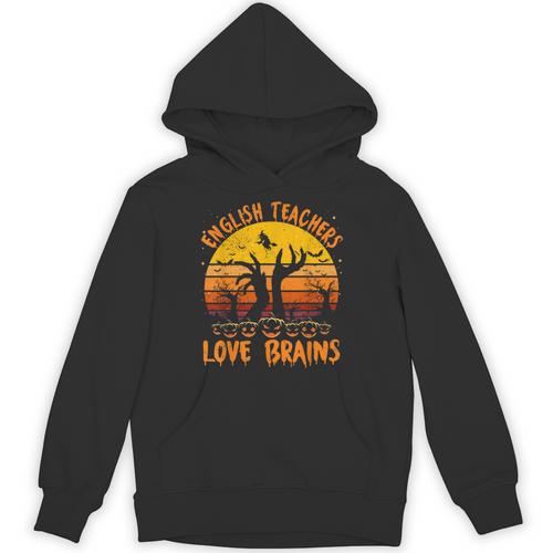 Teacher Halloween All English Teachers Love Brains Unisex Hoodie - teacherstshirts.com
