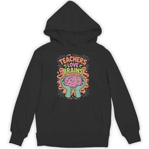 Teacher Teachers Love Brains Halloween Men Women Unisex Hoodie - teacherstshirts.com
