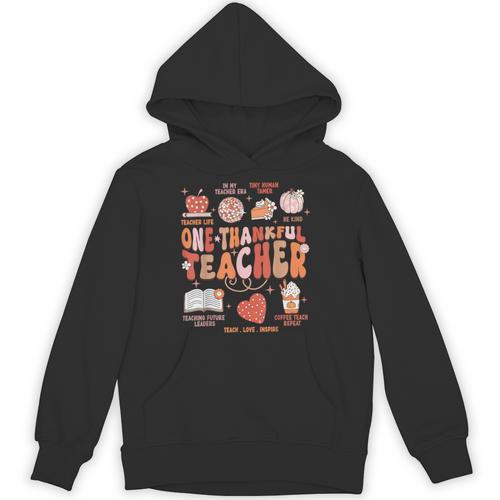 Teacher Thanksgiving Shirt Women One Thankful Teacher Fall Unisex Hoodie - teacherstshirts.com AU