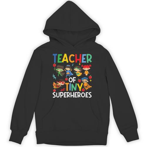 Teacher Of Tiny Superheroes Teach 100th Day Of School Men Women Girls Kids Unisex Hoodie - teacherstshirts.com DE