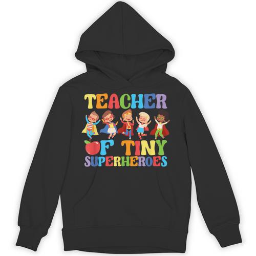 Teacher Of Tiny Superheroes Teach 100th Day Of School Unisex Hoodie - teacherstshirts.com AU