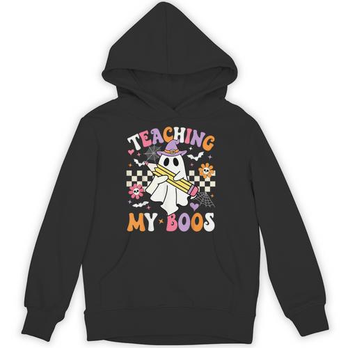Teaching My Boos Ghost Teacher Cute Groovy Halloween Teacher Unisex Hoodie - teacherstshirts.com AU