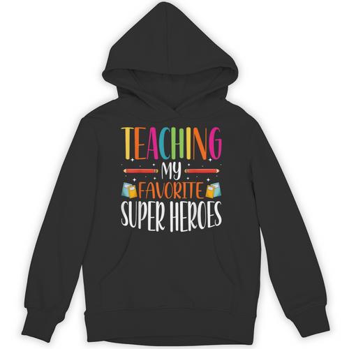 Teaching My Favorite Superheros Men Women SPED Teacher Unisex Hoodie - teacherstshirts.com AU