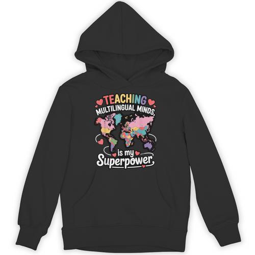 Teaching Multilingual Minds Learners English ESL Teacher Unisex Hoodie - teacherstshirts.com