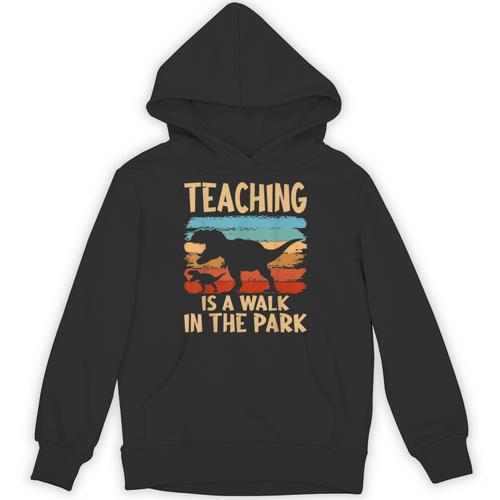 Teaching Is a Walk In Park Dinosaur Teacher Unisex Hoodie - teacherstshirts.com CA