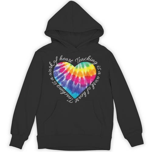 Teaching Is a Work Of Heart Tie Dye Hippie For Teacher For Men Women Girls Kids Unisex Hoodie - teacherstshirts.com CA