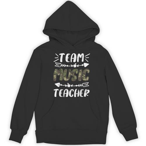 Team Music Teacher Camo Teacher Student Back To School Unisex Hoodie - teacherstshirts.com UK