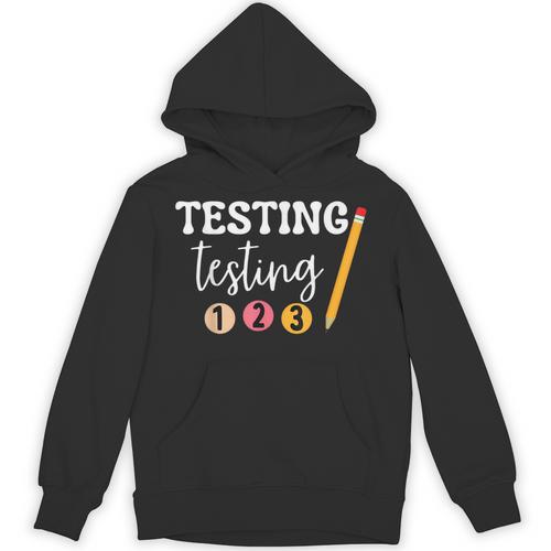 Testing Testing 123 Cute Math Teacher Student Test Day Men Women Girls Kids Unisex Hoodie - teacherstshirts.com UK