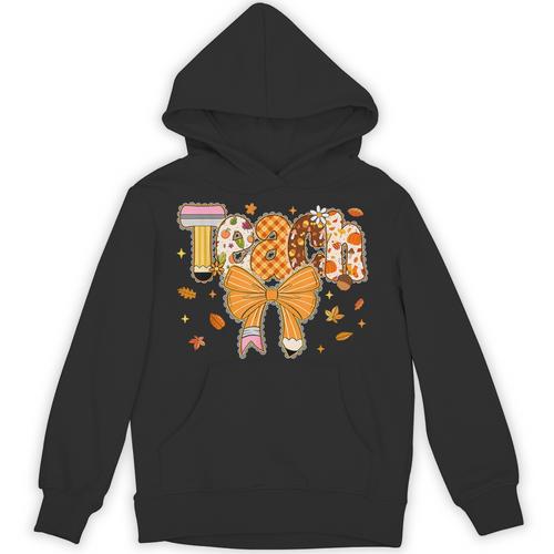 Thanksgiving Teacher Pencil Bow One Thankful Teacher Fall Unisex Hoodie - teacherstshirts.com AU