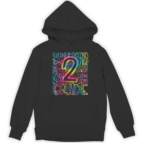 Tie Dye 2nd Grade Typography Team Second Grade Teacher Unisex Hoodie - teacherstshirts.com AU