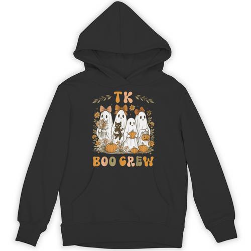 TK Boo Crew Preppy Halloween Floral Ghost TK Teacher Team TK Unisex Hoodie - teacherstshirts.com