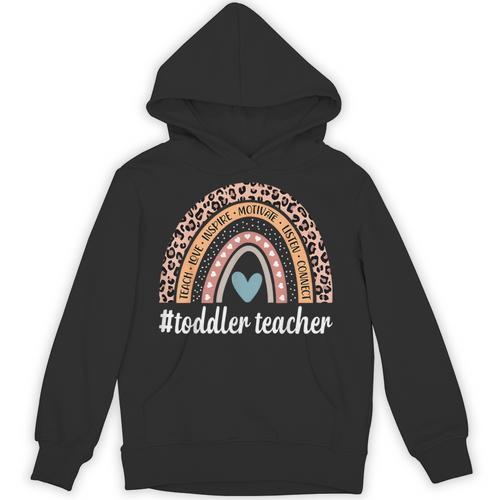 Toddler Teacher Rainbow Leopard Infant Teacher Men Women Unisex Hoodie - teacherstshirts.com CA