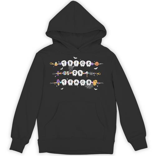 Trick Or Teach Spooky Teacher Happy Halloween Bracelet Unisex Hoodie - teacherstshirts.com