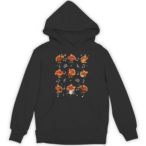 Turkey Squad Music Note Music Teacher Thanksgiving Unisex Hoodie - teacherstshirts.com DE