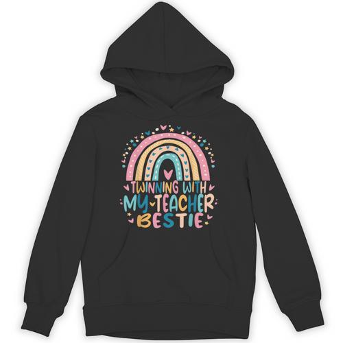 Twinning With My Teacher Bestie Rainbow Matching Teachers Unisex Hoodie - teacherstshirts.com DE