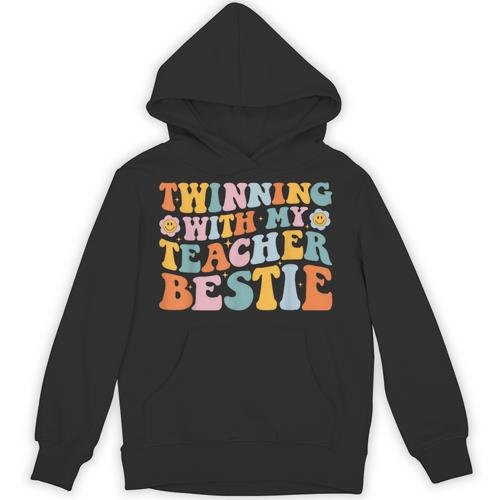 Twinning With My Teacher Bestie Twin Day Matching For Men Women Kids Unisex Hoodie - teacherstshirts.com DE