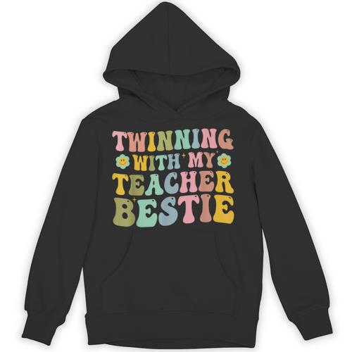 Twinning With My Teacher Bestie Twin Day Matching Teachers For Men Women Girls Kids Unisex Hoodie - teacherstshirts.com CA