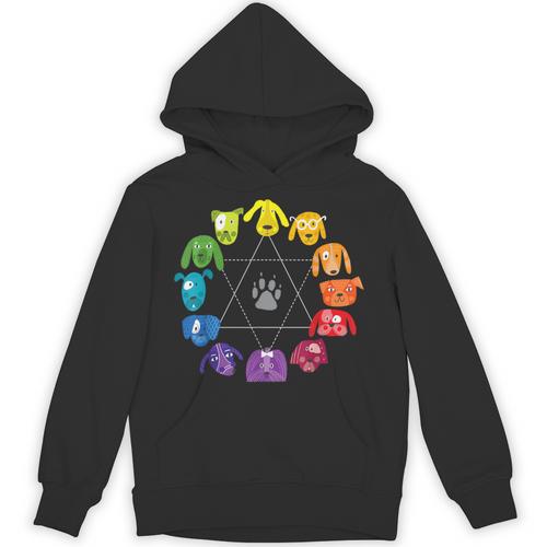 Unique For Artists By ADS Color Wheel Educational Art Teacher Dog Themed Artist Small Unisex Hoodie - teacherstshirts.com AU