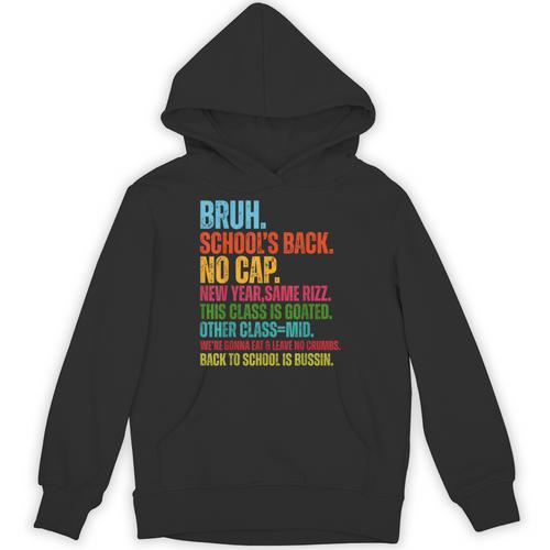 Vintage Bruh We Back No Cap Bruh We'Re Back Student Teacher Unisex Hoodie - teacherstshirts.com DE