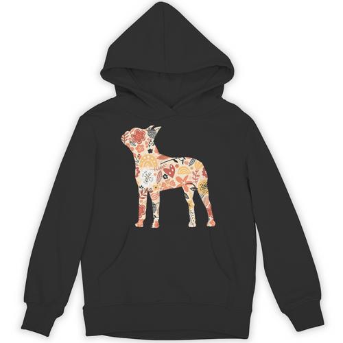 Vintage Floral Boston Terrier For Dog Lover Unisex Hoodie - Bostonterriersmerch.com CA