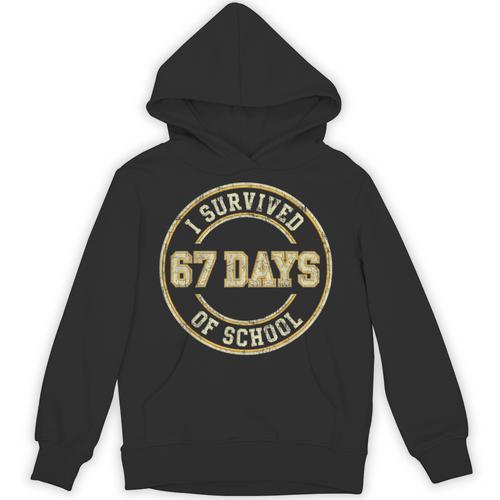 Vintage I Survived 67 Days Of School Teachers Students Unisex Hoodie - teacherstshirts.com AU
