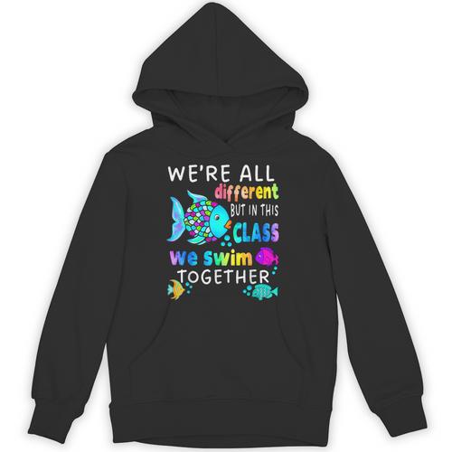 We'Re All Different But We Swim Together Elementary Teacher Unisex Hoodie - teacherstshirts.com DE