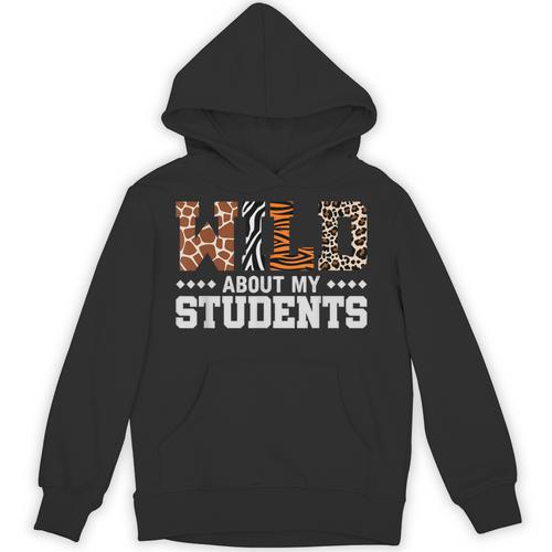 Wild About My Students Shirt Animals Teacher Unisex Hoodie - teacherstshirts.com AU