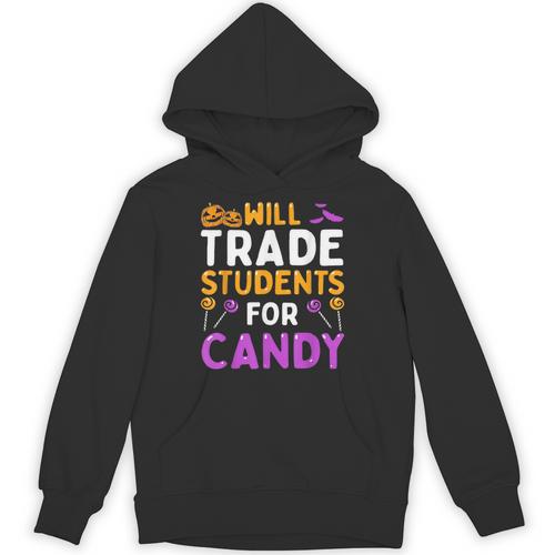 Will Trade Students For Candy Cute Halloween Costume Teacher For Men Women Kids Unisex Hoodie - teacherstshirts.com AU