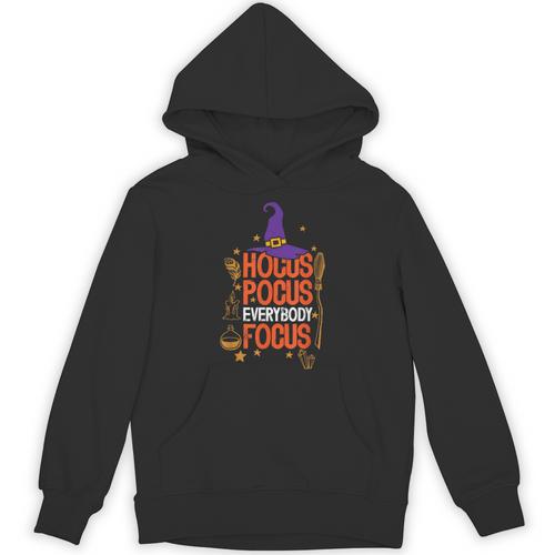 Witchy Halloween Hocus Pocus Everybody Focus Teacher Pumpkin Unisex Hoodie - teacherstshirts.com UK
