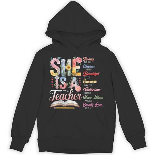 Women Bible Verse Christian Teacher God Says Back To School Unisex Hoodie - teacherstshirts.com UK