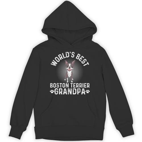 World's Best Boston Terrier Grandpa Dog Grandfather For Men Women Girls Kids Unisex Hoodie - Bostonterriersmerch.com UK