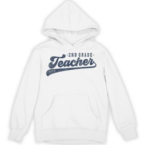 2nd Grade Teacher Cute Vintage Graphic Second Grade Teacher Men Women Unisex Hoodie - teacherstshirts.com UK