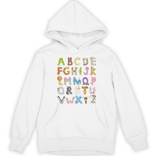 ABC Animals Alphabet Graphic Boys Girls Kindergarten Teacher Unisex Hoodie - teacherstshirts.com DE