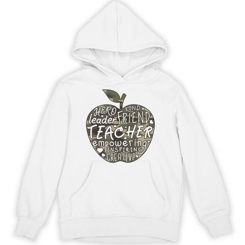 Apple Camoflauge Clothing Camo Student Teacher Cute School Unisex Hoodie - teacherstshirts.com CA